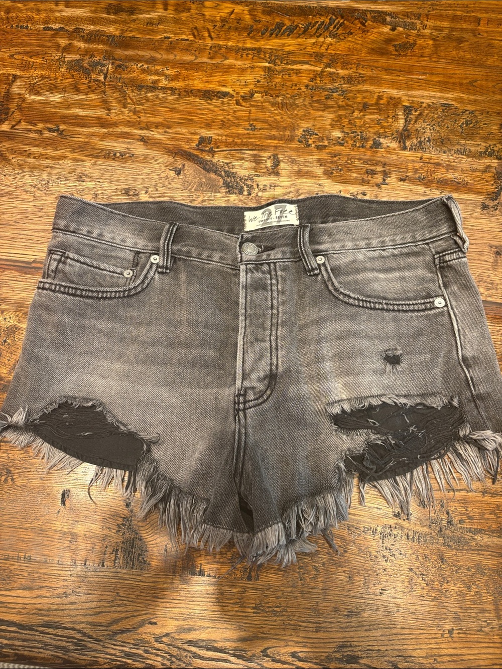 Black Distressed Denim Women’s Shorts